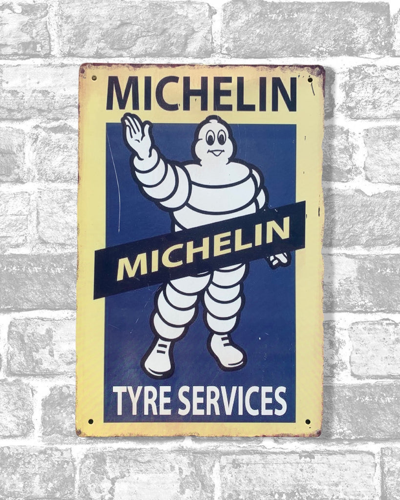 Michelin Tyre Services (Yellow) Tin Metal Sign