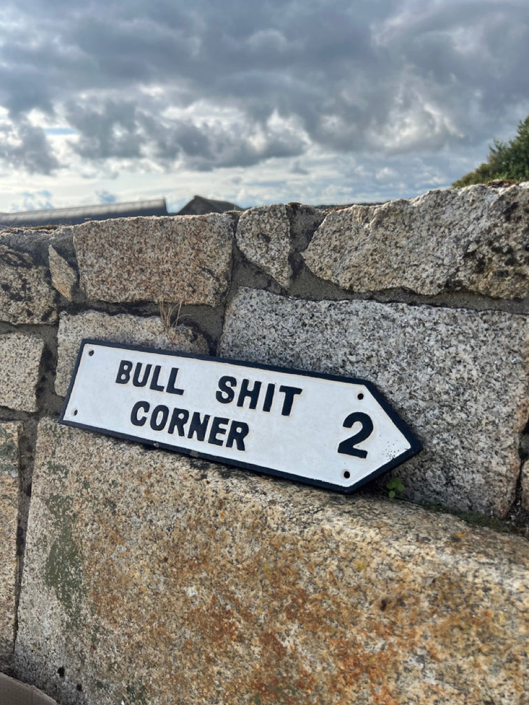 Bull Shit Corner Cast Iron Sign