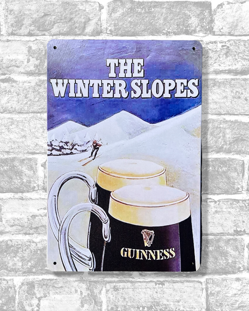 Guinness The Winter Slopes Tin Metal Sign