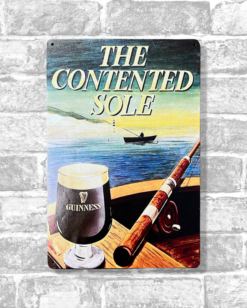 Guinness The Contented Sole Tin Metal Sign