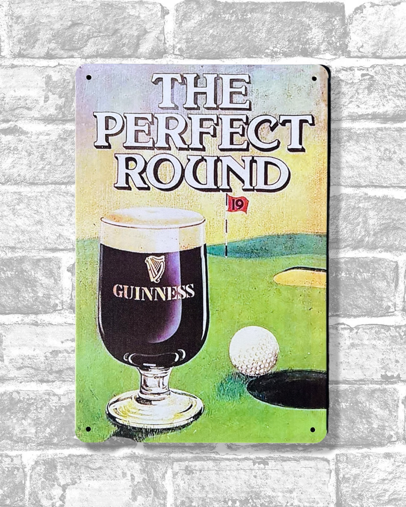 Guinness The Perfect Round Tin Metal Sign