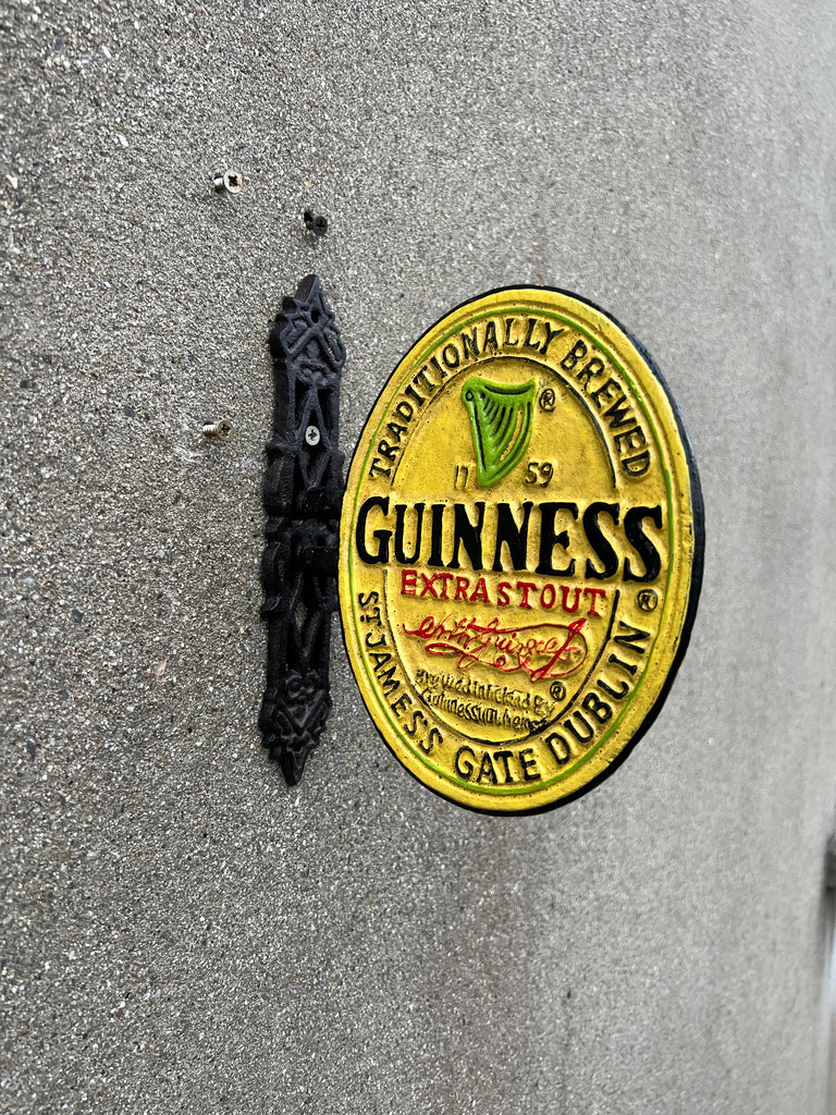 Guinness Double Sided Label Cast Iron Sign