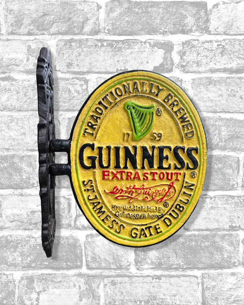 Guinness Double Sided Label Cast Iron Sign