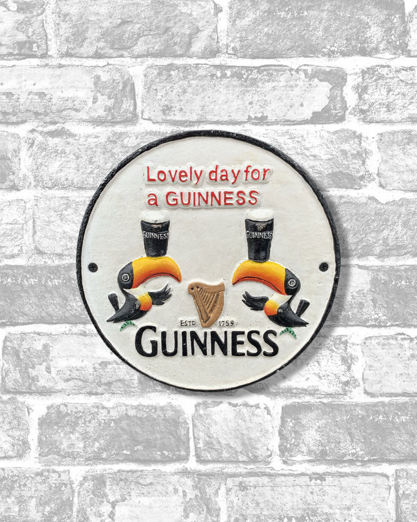 Guinness Round Cast Iron Sign